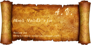 Abel Valéria névjegykártya
