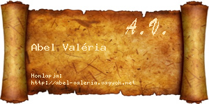 Abel Valéria névjegykártya